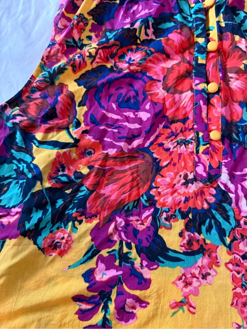 Anthropologie Meadow Rue Floral Tank Top — Purple, Yellow, Teal, Pink, Orange - Picture 4 of 4